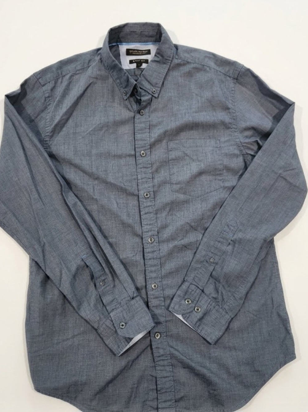 Banana Republic Men's Slate Blue Button-Down Shirt Grant Fit Size Large